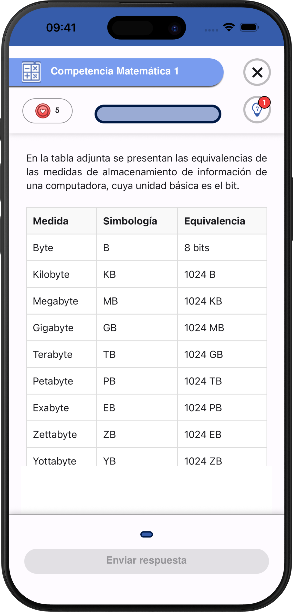 Pantalla de partida en PreuApp con preguntas PAES de matemática